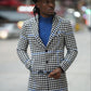 Venice Gray Plaid Slim Fit Coat