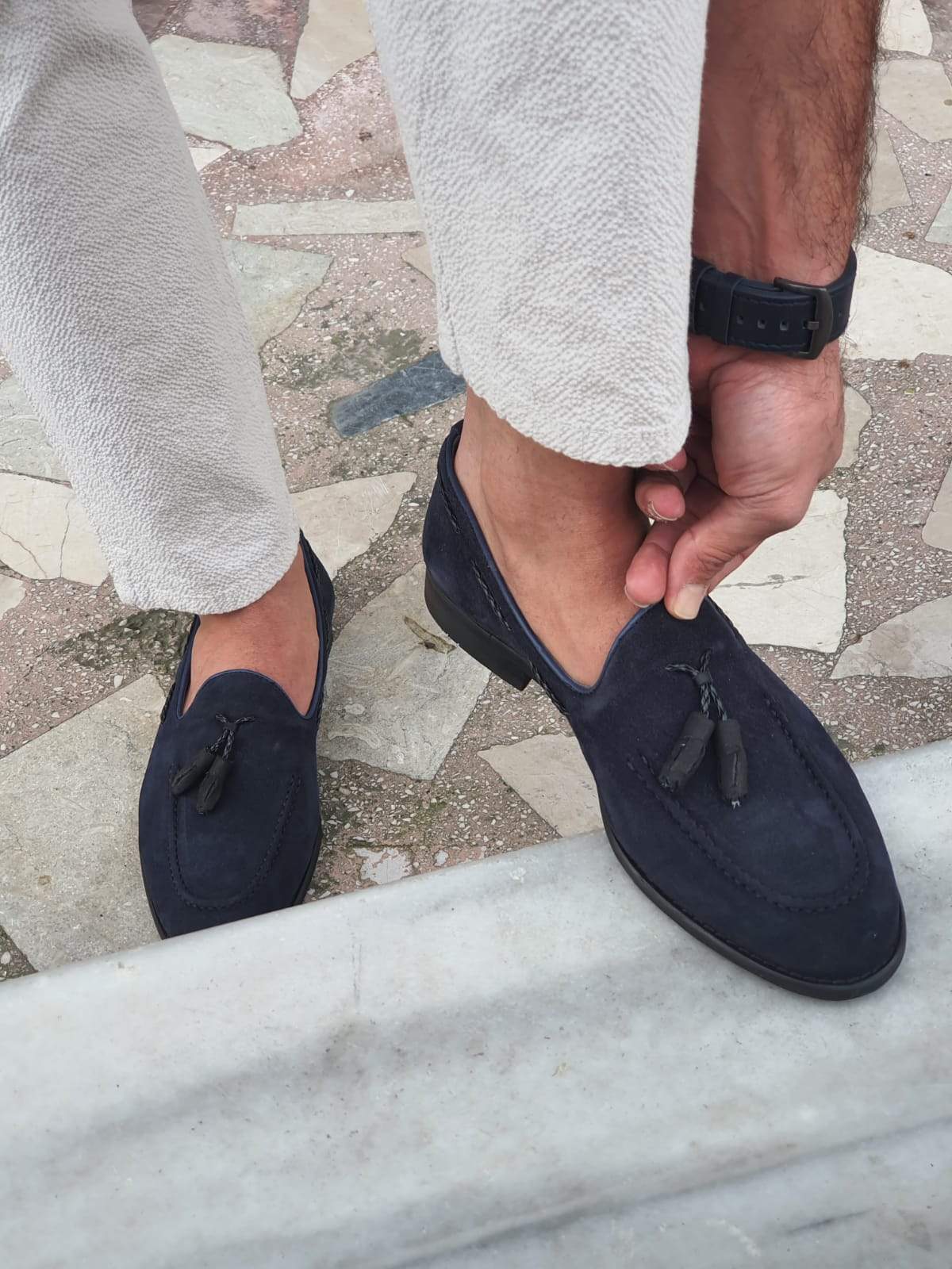 Napoca Suede Navy Blue Loafers – Men's Priorities