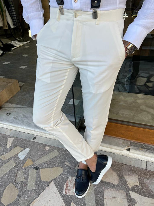 Allegri White Slim Fit Pants
