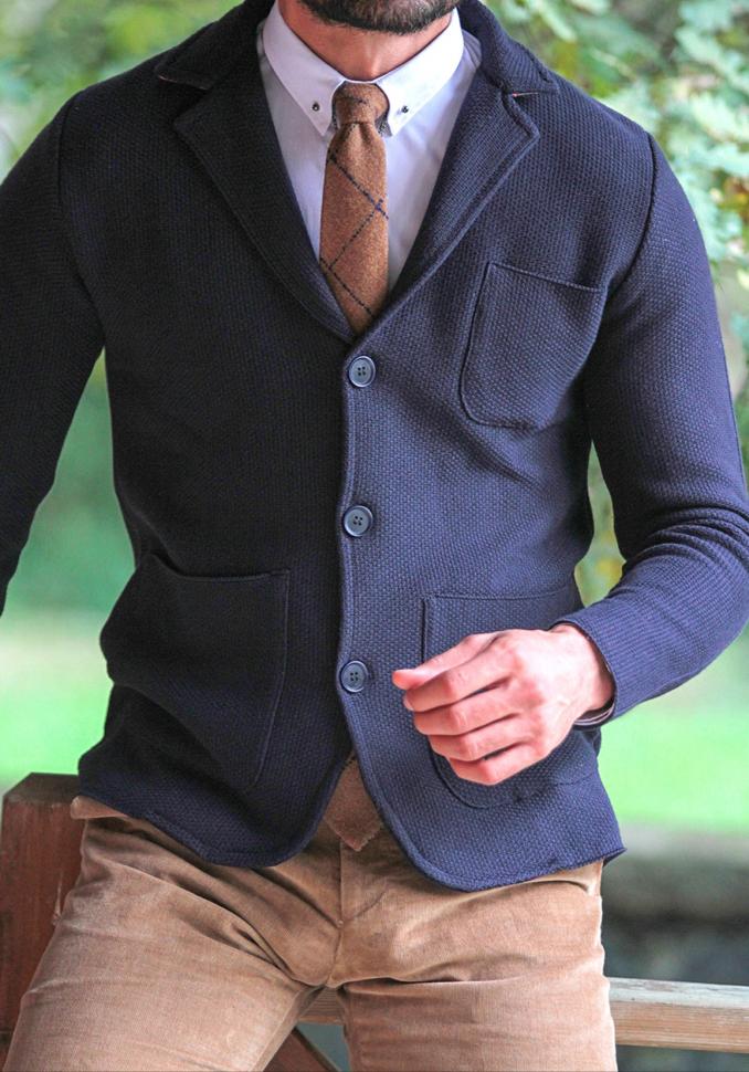 Sydera Dark Blue Knitwear Jacket