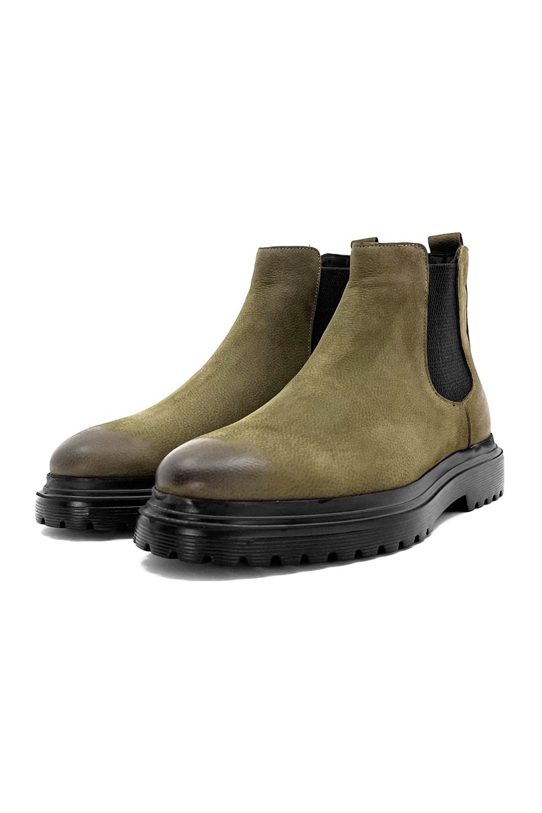 Lucas Khaki Nubuck Leather Boots