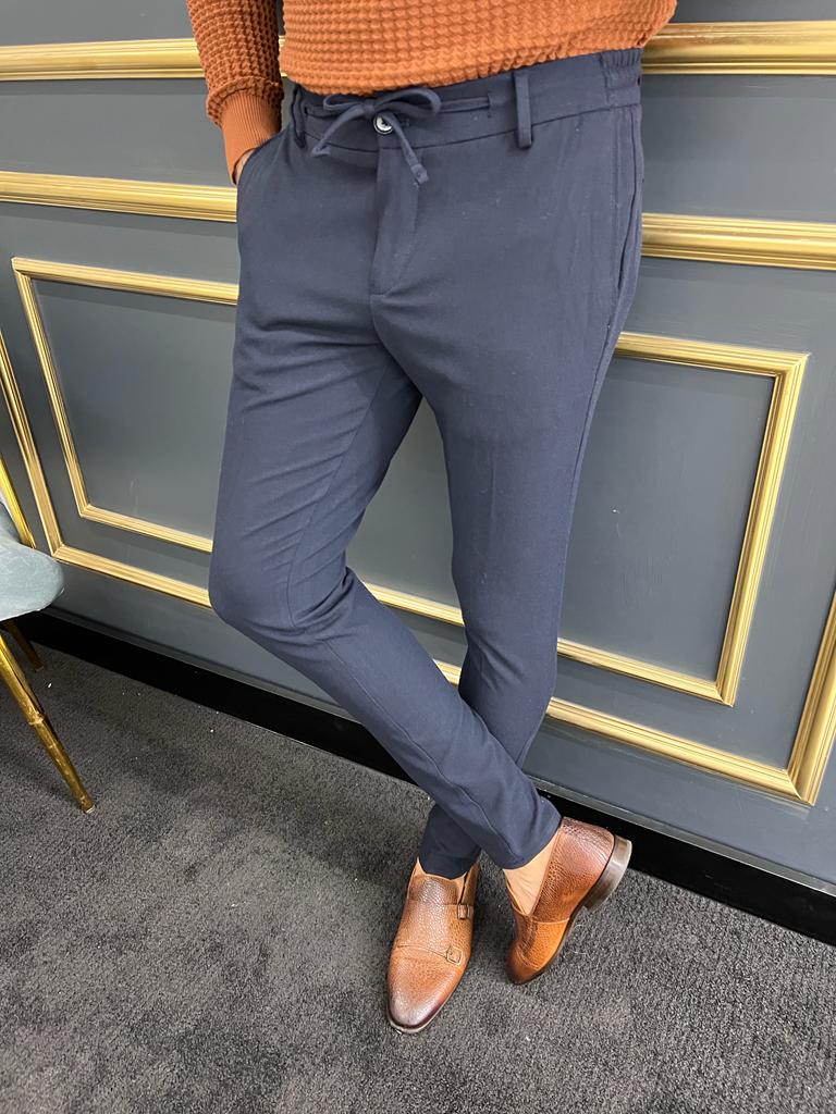 Gallen Dark Blue Slim Fit Pants